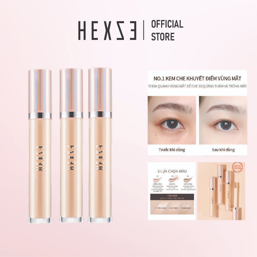 Kem che khuyết điểm HEXZE, độ che phủ cao, mỏng nhẹ, tự nhiên