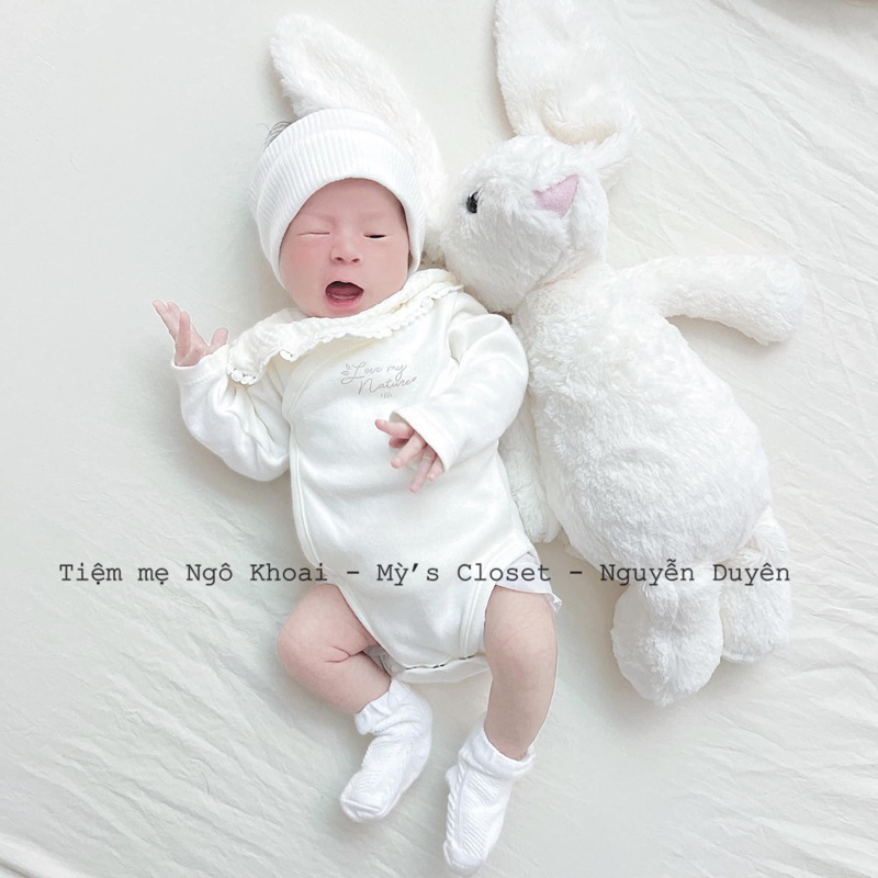[MD78]NB/1M - 3M ORCHESTRA Body suit cài chéo dài tay kimono chất liệu peptit organic cho bé yêu