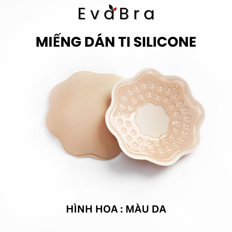 1 Cặp dán nhũ hoa chất vải, dán ti hình hoa dày có keo, có thể tái sử dụng nhiều lần màu trắng đen EVA BRA 0122