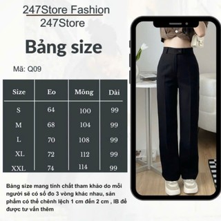 Quần Tây Nữ Ống Rộng Lưng Cao 247Store Phong Cách Basic School, Đi Học Đi Làm Thanh Lịch