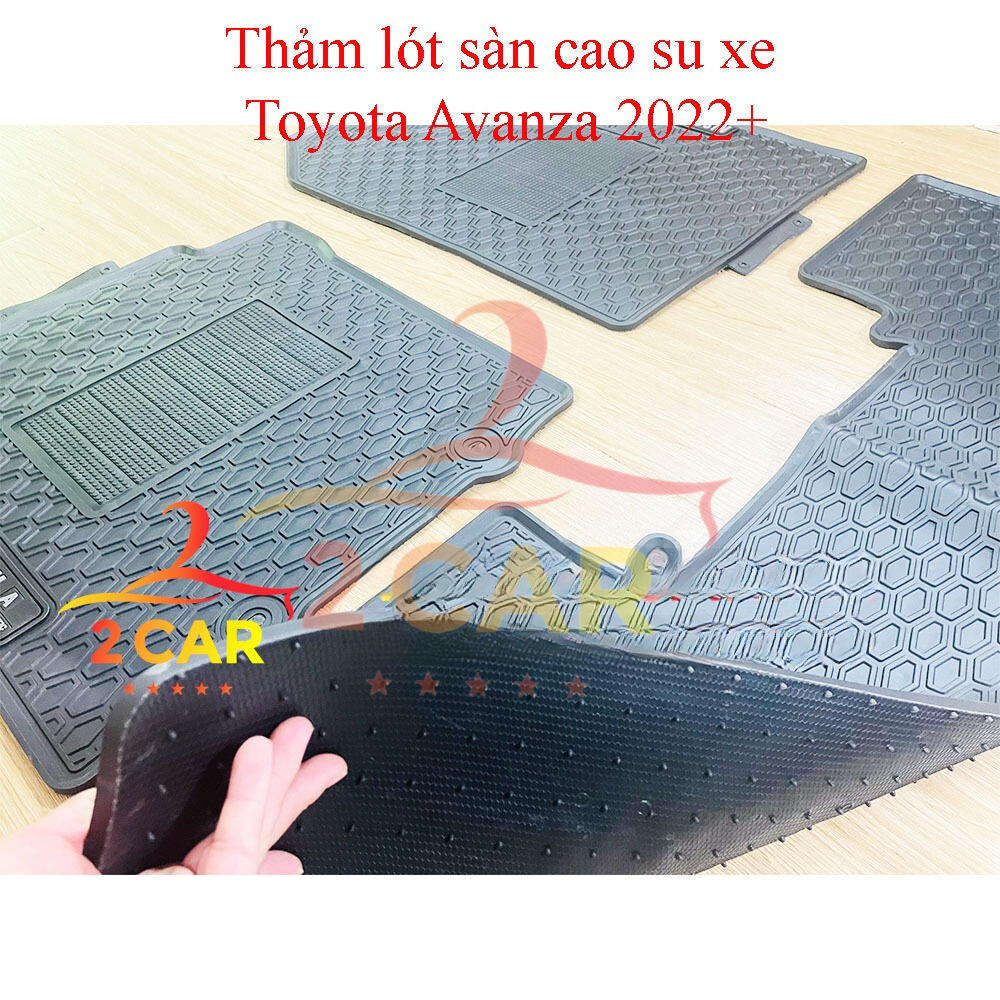 Thảm LÓT SÀN CAO SU xe Toyota Avanza 2022 - 2026 mẫu Nissin chữ trắng cao su đúc không mùi vừa khít xe