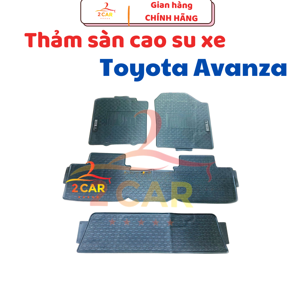 Thảm LÓT SÀN CAO SU xe Toyota Avanza 2022 - 2026 mẫu Nissin chữ trắng cao su đúc không mùi vừa khít xe