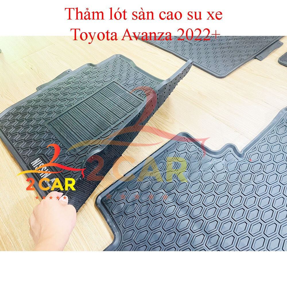 Thảm LÓT SÀN CAO SU xe Toyota Avanza 2022 - 2026 mẫu Nissin chữ trắng cao su đúc không mùi vừa khít xe