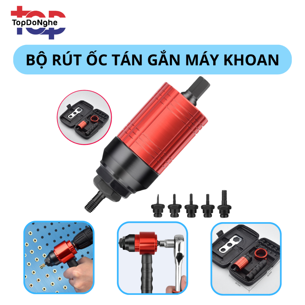 Đầu vam kít chuyển đổi rút đinh ốc tán Baolian lắp máy vặn khoan bulong ...