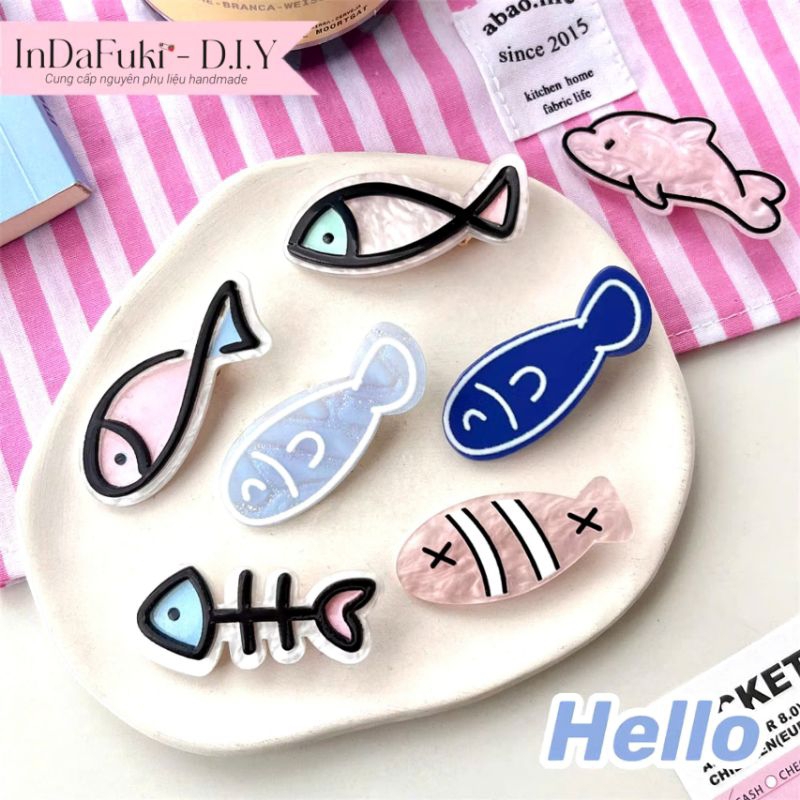 CHARM CÁ HEO LỚN GẮN PHÔI KẸP DỄ THƯƠNG