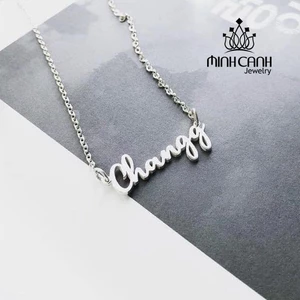 Dây Chuyền Bạc Nữ Khắc Chữ Theo Yêu Cầu Minh Canh Jewelry