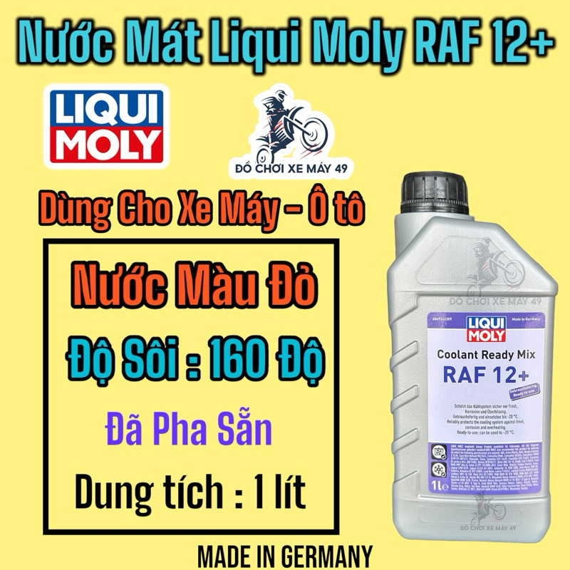 Nước làm mát đỏ LIQUI MOLY COOL RAF12+ COOLANT READY MIX, nước tản ...