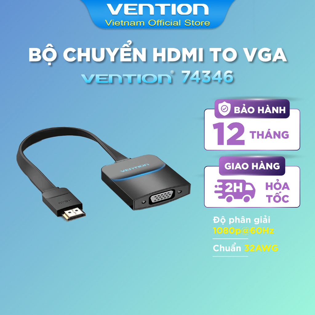 Bộ chuyển đổi HDMI to VGA VENTION 74346 (Flat Cable, with Female Micro ...