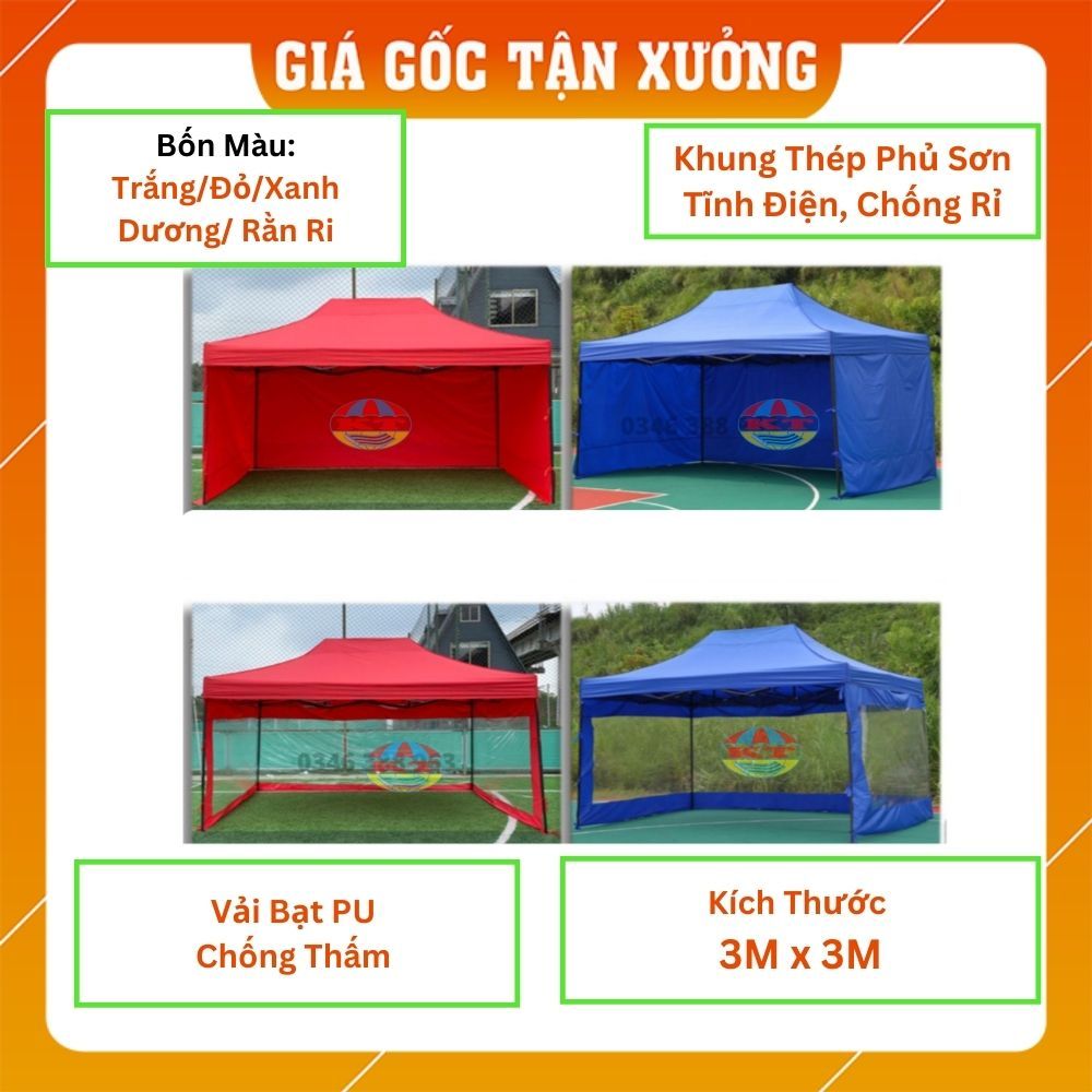 Tấm Bạt Quây Vải, Phủ Nhà Lều Bạt Di Động 3M x 6M Che Mưa, Che Nắng Xung Quanh (Không Bao Gồm Khung Và Bạt Mái)