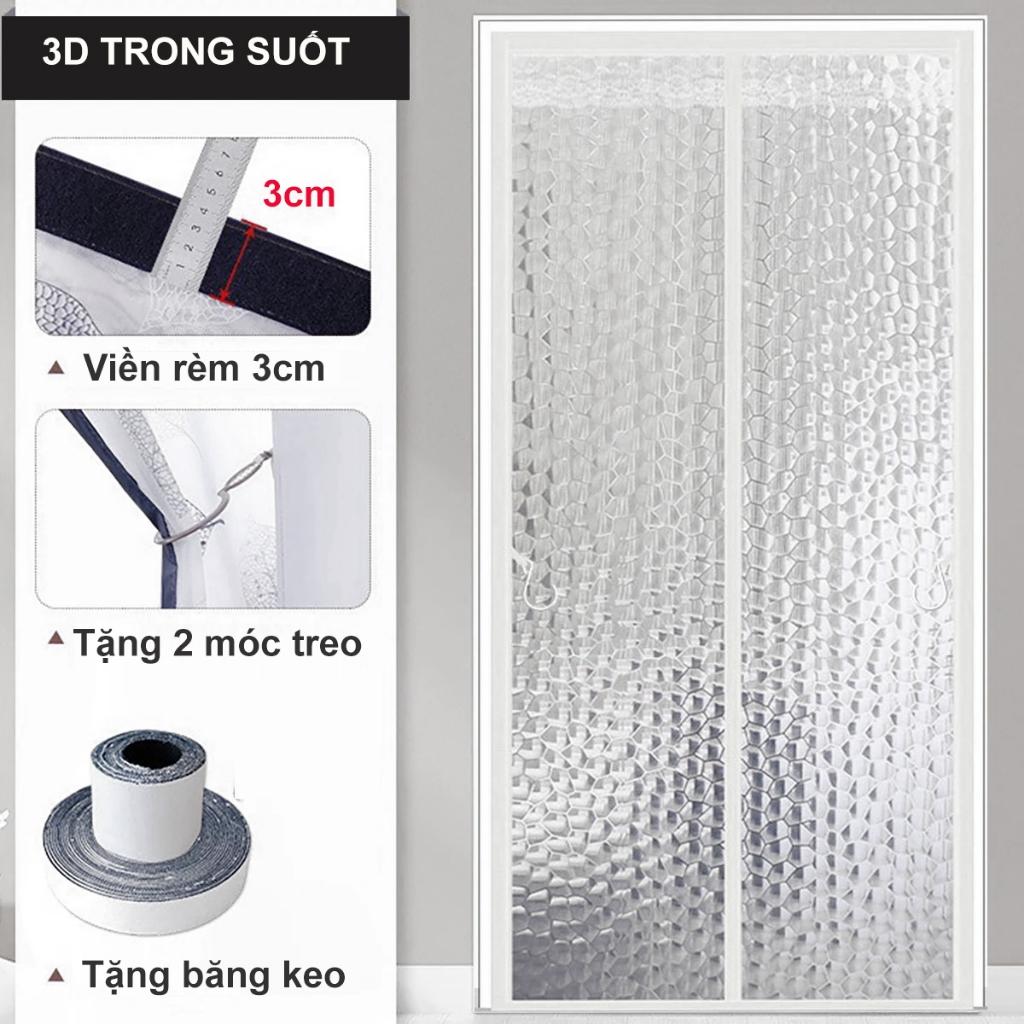 Rèm Cửa Ngăn Lạnh Điều Hòa Rèm Cửa Nam Châm Chống Muỗi Chống Thấm Nước Rèm Nhà Tắm Chống Thấm Nước Nhựa EVA Pabaro