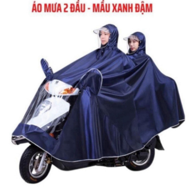Áo Mưa Phản Quang Đi Xe Máy 1 Người Và 2 Người Che Phủ Toàn Thân, Kèm Kính Chắn Mưa Tiện Lợi ( Chính Hãng )