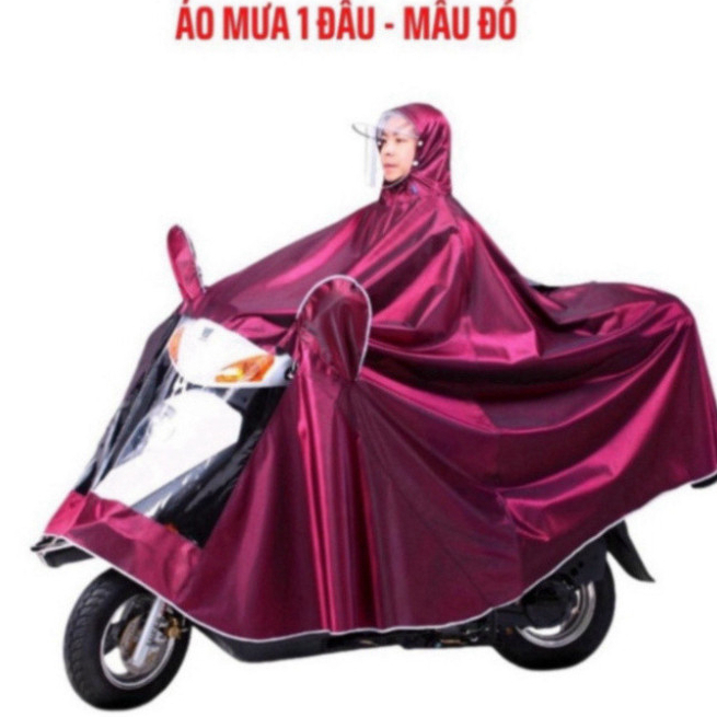Áo Mưa Phản Quang Đi Xe Máy 1 Người Và 2 Người Che Phủ Toàn Thân, Kèm Kính Chắn Mưa Tiện Lợi ( Chính Hãng )