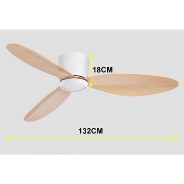 Quạt trần đèn cho trần thấp-Quạt trần phòng khách,phòng ngủ chạy siêu êm động cơ DC 6 số -đảo chiều-có điều khiển từ xa