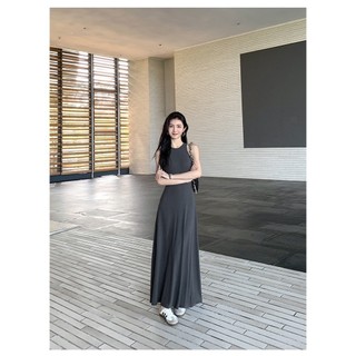 Váy nữ chất thun tăm ôm body D1662, đầm nữ cổ tròn sát nách dáng dài thiết kế năng động trẻ trung YuuMi Style