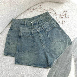 Quần Jean Nữ Ngắn Bigsize Ống Rộng Lưng Cao Chất Denim Đứng Form Phối Túi Sành Điệu Q512