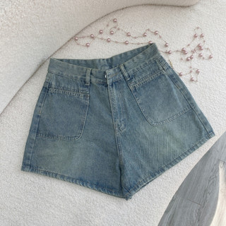 Quần Jean Nữ Ngắn Bigsize Ống Rộng Lưng Cao Chất Denim Đứng Form Phối Túi Sành Điệu Q512