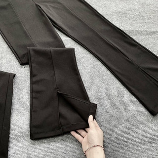 Quần Ống Loe Bigsize Nữ Cạp Cao Xẻ Tà Lưng Một Nút Vải Umi Co Giãn Tốt Sành Điệu Q518