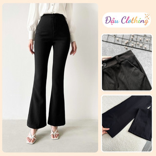 Quần Ống Loe Bigsize Nữ Cạp Cao Một Nút Vải Umi Co Giãn Tốt Sành Điệu Cho Chubby Q519