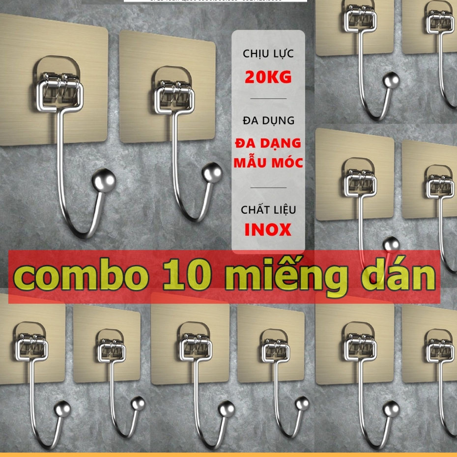 10 Móc dán tường inox - Móc Dính Tường Trong Suốt Chịu Lực loại tốt tải ...