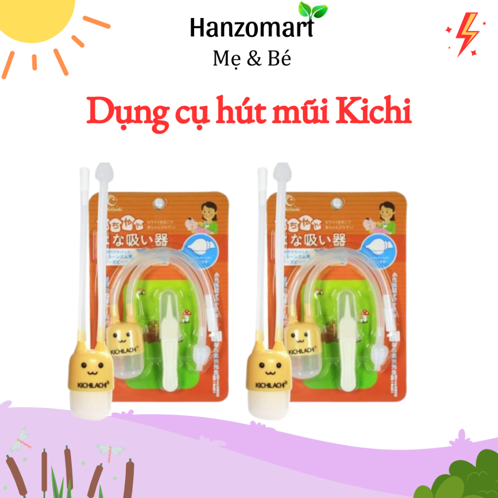Dụng cụ hút mũi dây Hình Nấm Kichi kèm gắp rỉ mũi cho bé - hanzomart