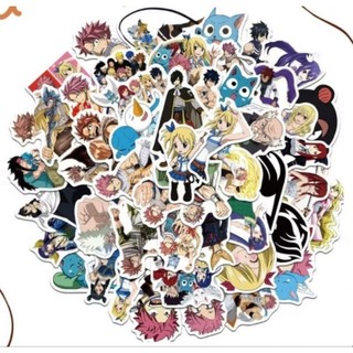 Set combo 50 miếng dán sticker hoạt hình anime Hội pháp sư Fairy Tail chống thấm nước dán nón mũ bảo hiểm laptop vali sổ
