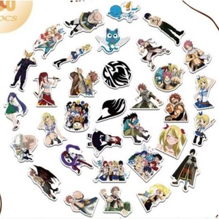 Set combo 50 miếng dán sticker hoạt hình anime Hội pháp sư Fairy Tail chống thấm nước dán nón mũ bảo hiểm laptop vali sổ
