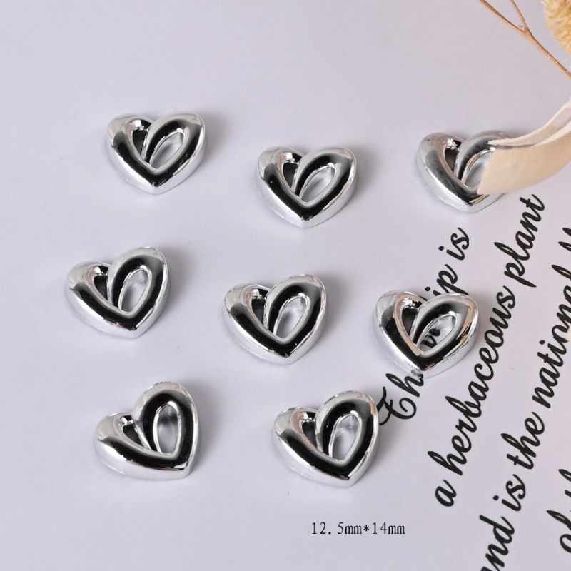CHARM BẠC ĐÁ HỒNG PHONG CÁCH Y2K TRANG TRÍ KẸP TÓC