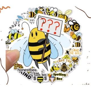 Set combo 50 miếng dán sticker Con Ong dán nón mũ bảo hiểm laptop vali sổ sách đàn guitar tủ lạnh điện thoại xe máy