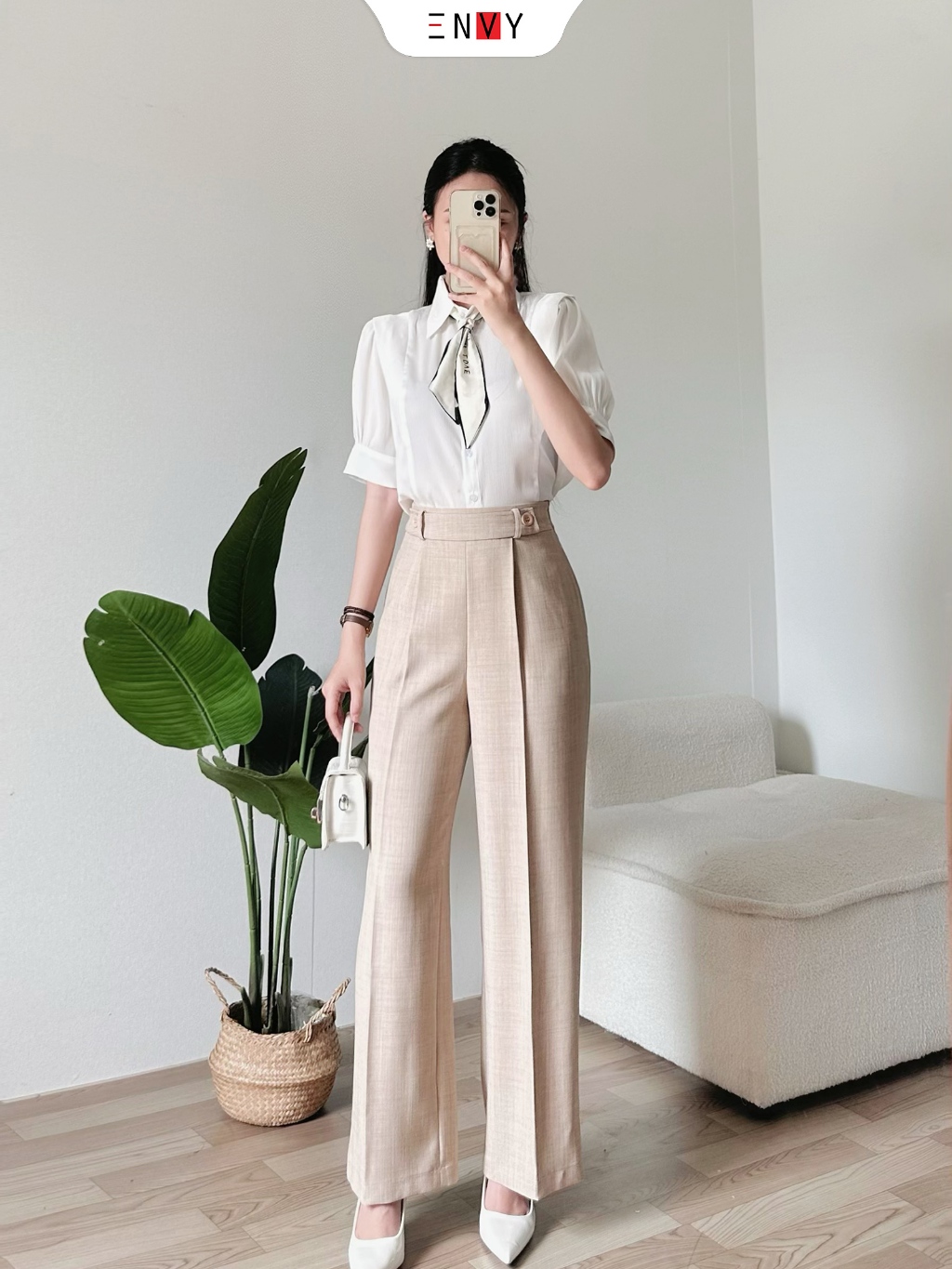 Ảnh Quần Tây Ống Suông Rộng Công Sở ENVY QK47 3