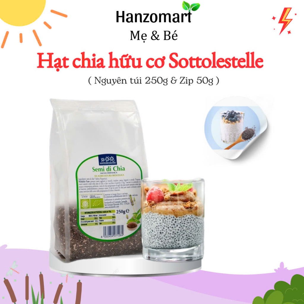 Hạt chia hữu cơ Green nature Organic / Hạt chia hữu cơ Markal / Sotto / Amavie 250g