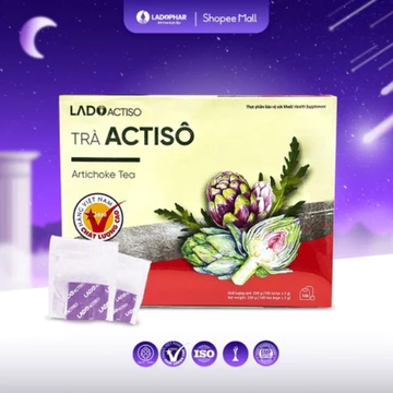 Trà Atiso Ladophar hộp 100 túi lọc - Trà Atiso Đà Lạt Lâm Đồng - Hỗ trợ thải độc gan, lợi tiểu