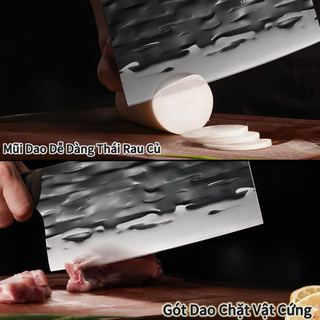 Dao chặt xương Bốn phong cách dao thái thịt thép không gỉ lưỡi dao siêu bén với công nghệ sản xuất nhiệt chân không