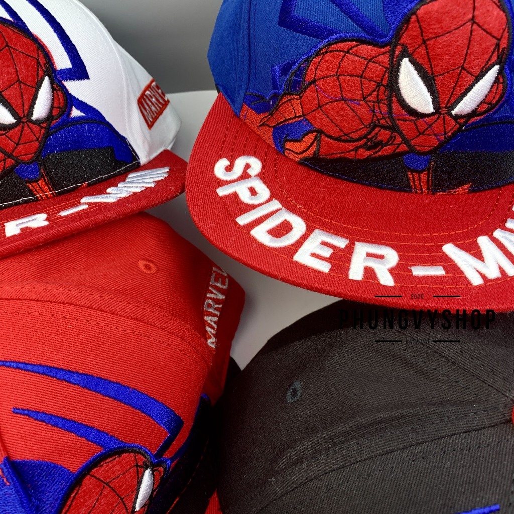 Bé 3-7 TUỔI/ Mũ hiphop snapback lưỡi trai bé trai phungvyshop- Nón trẻ em Siêu nhân NHỆN THÊU DÀY
