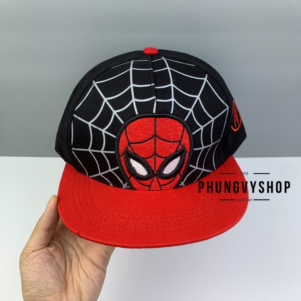 Bé 3-7 TUỔI/ Mũ lưỡi trai hiphop snapback bé trai phungvyshop- Nón trẻ em Siêu nhân ĐẦU NHỆN VÁ