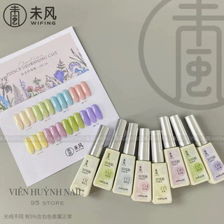 set gel cọ nét Nhật GABLE tông màu pastel cao cấp tặng kèm bảng màu và móng trơn về tự làm