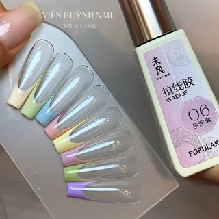 set gel cọ nét Nhật GABLE tông màu pastel cao cấp tặng kèm bảng màu và móng trơn về tự làm