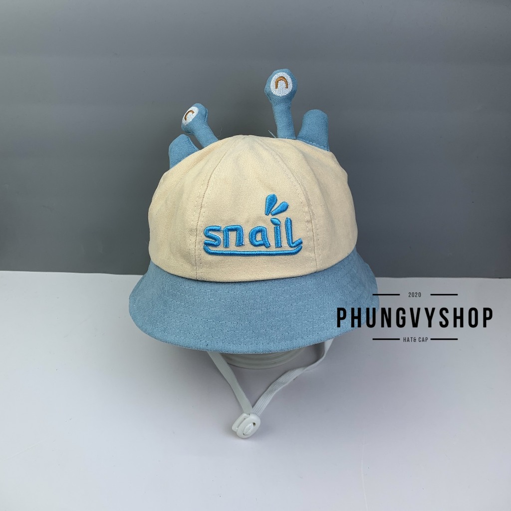 Bé Dưới 2 Tuổi/Vđ 48cm_Mũ bucket nhung tai bèo vành trai gái trẻ em phungvyshop-nón BO nhí / SNAIL /