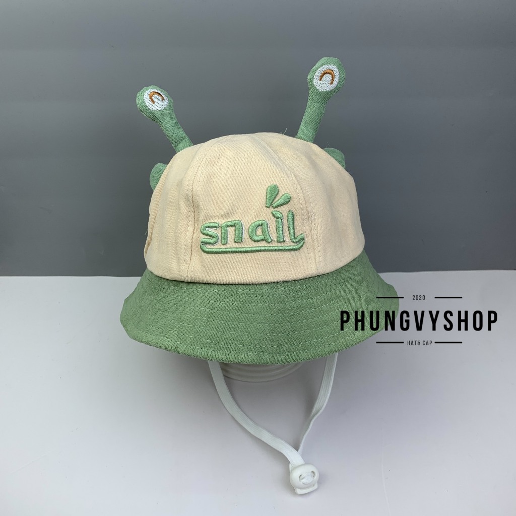 Bé Dưới 2 Tuổi/Vđ 48cm_Mũ bucket nhung tai bèo vành trai gái trẻ em phungvyshop-nón BO nhí / SNAIL /