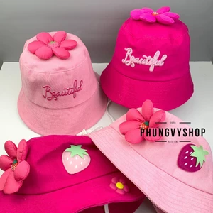 BÉ 3-6 Tuổi/ vđ 52cm, Mũ bucket tai bèo vành bé gái phungvyshop- Nón trẻ em TIFUL HOA XINH ĐẸP