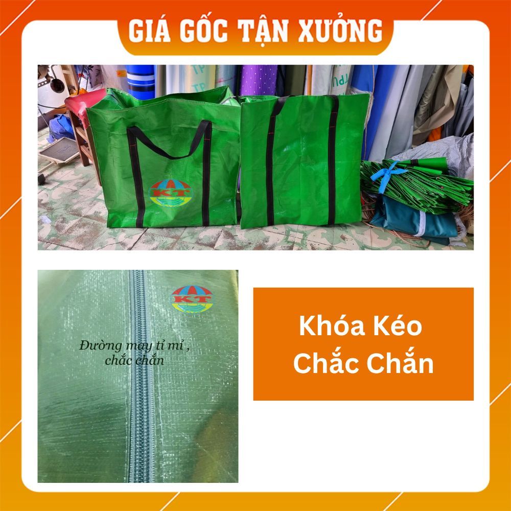 [Sản Xuất Theo Yêu Cầu] Túi Bạt Lớn, Du Lịch (có khóa kéo ở đầu), chịu tải trên 20kg