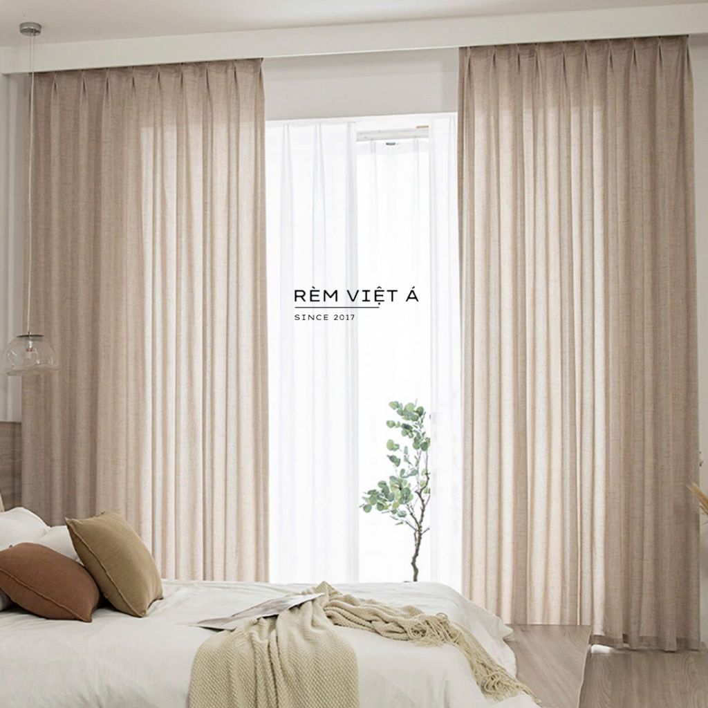 Rèm Linen Màu Be - Rèm Vải Linen Vintage Trang Trí Phòng Khách,Phòng ...