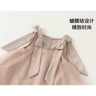 𝐀𝐩𝐫𝐢𝐥 𝐛𝐞́𝐛𝐞́ - Mbang Váy suông lụa voan phối bèo màu pastel cho bé gái đơn giản sang trọng mùa hè