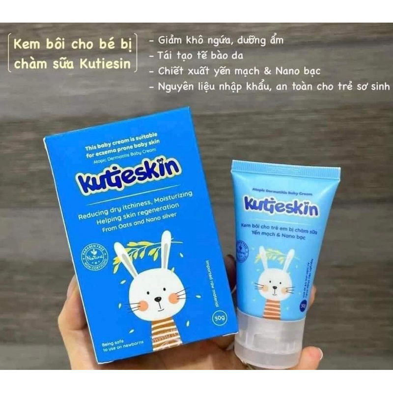 KUTIESKIN Kem bôi da tự nhiên chăm sóc làn da bé (Kem Dưỡng Ẩm / Chàm Sữa, lác sữa / Mẩn Ngứa, Hăm)