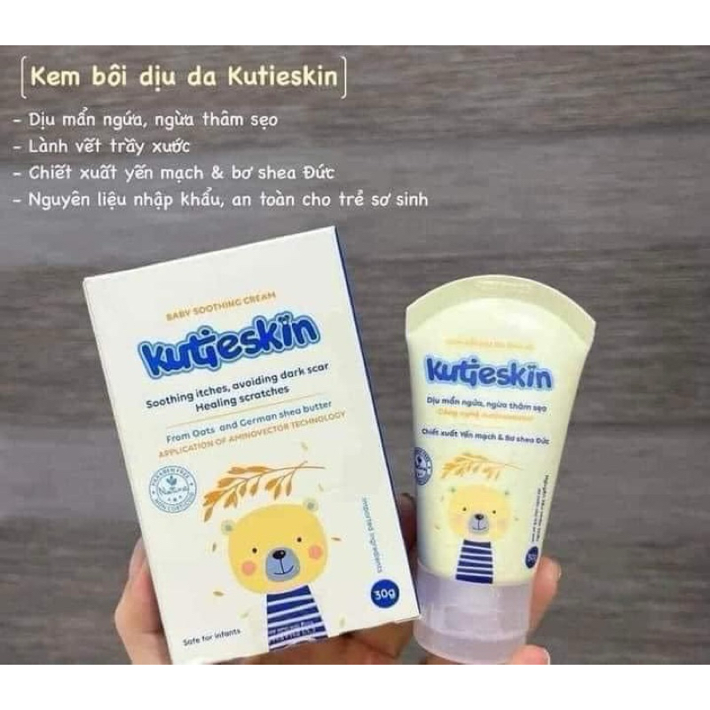 KUTIESKIN Kem bôi da tự nhiên chăm sóc làn da bé (Kem Dưỡng Ẩm / Chàm Sữa, lác sữa / Mẩn Ngứa, Hăm)