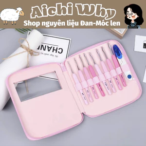 Bộ 8 kim móc màu hồng mô phỏng kim tulip đa năng