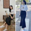 Chân Váy Đuôi Cá Dáng Dài Phong Cách Ulzzang Hàn Quốc Chất Vải Cotton Dày Dặn Co giãn Dáng Ôm Body Tôn Dáng Q081