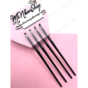 Set 4 cọ dẹt mảnh cán dài tém mày , kẻ mắt, vẽ bọng, mở góc đầu xéo và đầu ngang mới về
