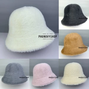 Mũ bucket cực hot unisex nam nữ mùa thu đông giữ ấm - LÔNG GECHA - nón tai bèo vành