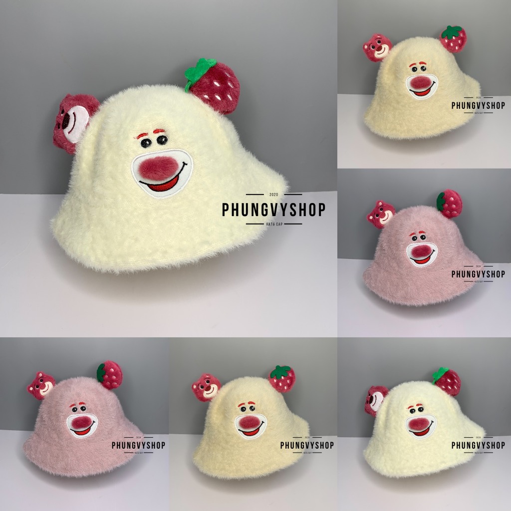 Bé 2-4 Tuổi/Vòngđầu51cm_Mũ LÔNG bucket tai bèo vành trai gái trẻ em phungvyshop-nón BO LONG LONG EM BÉ CÁC LOẠI