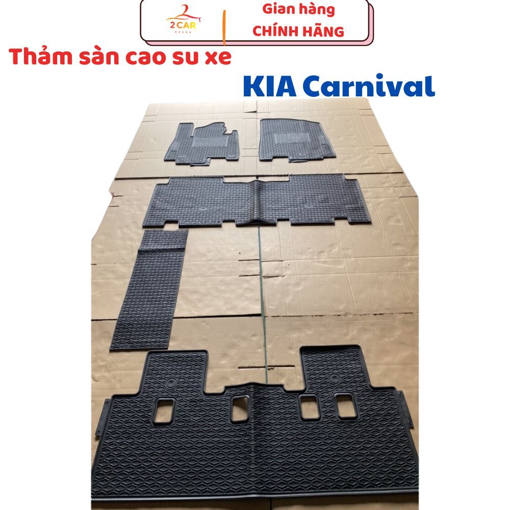 Thảm lót sàn xe Kia Carnival 2022- 2024, 2025 chất liệu CAO SU đúc không mùi, 3 hàng ghế cao cấp